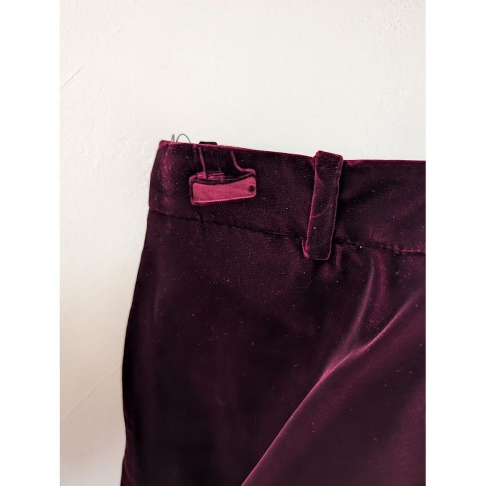 NWT SAINT LAURENT Velvet Flare Pants Burgundy Women's Size 38 FR/US6 - Picture 9 of 10